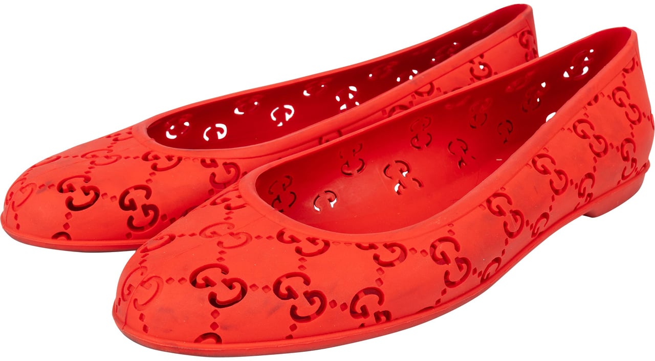 Gucci Gucci Red Rubber Ballerinas Shoes (37) Rood