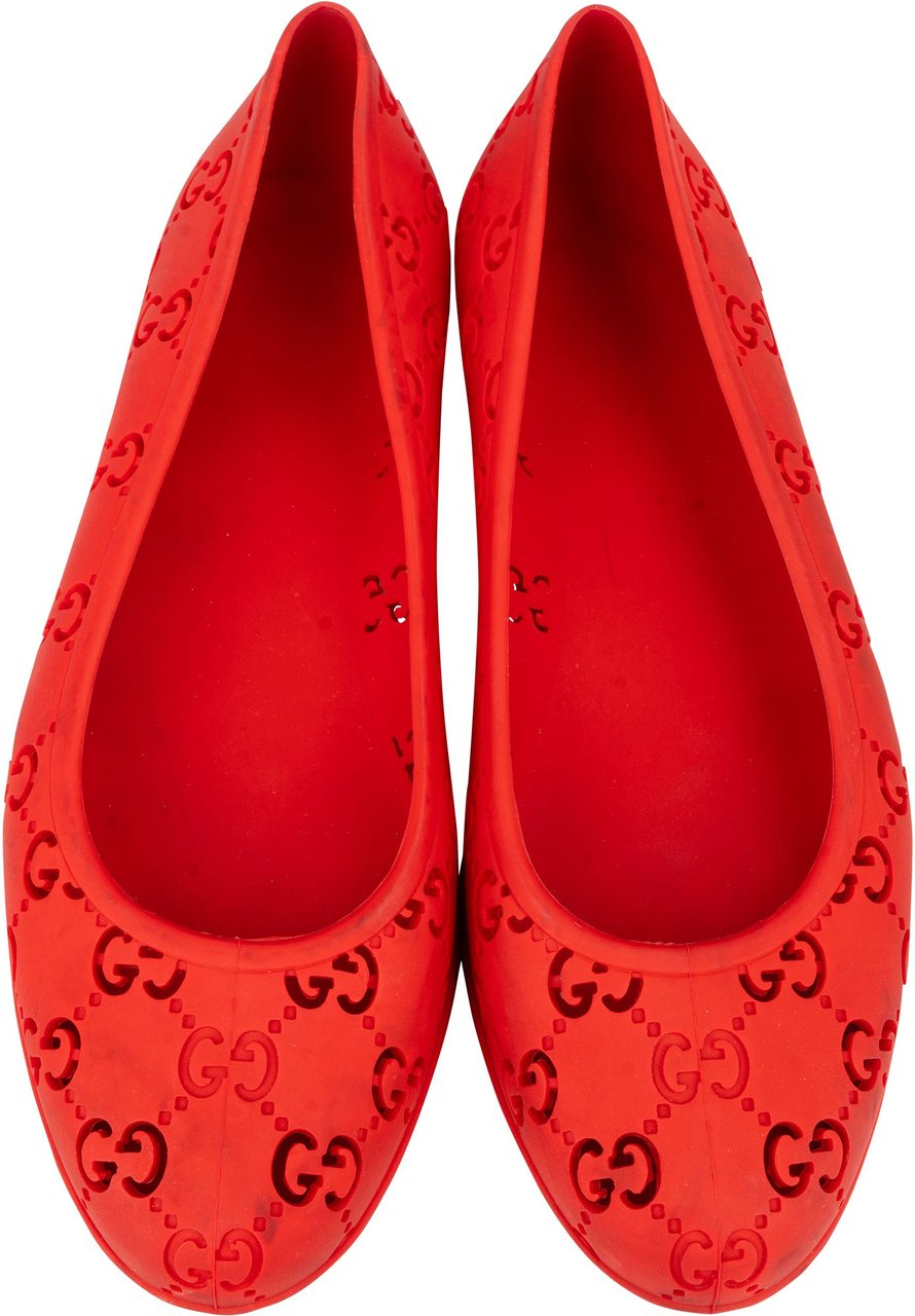 Gucci Gucci Red Rubber Ballerinas Shoes (37) Rood
