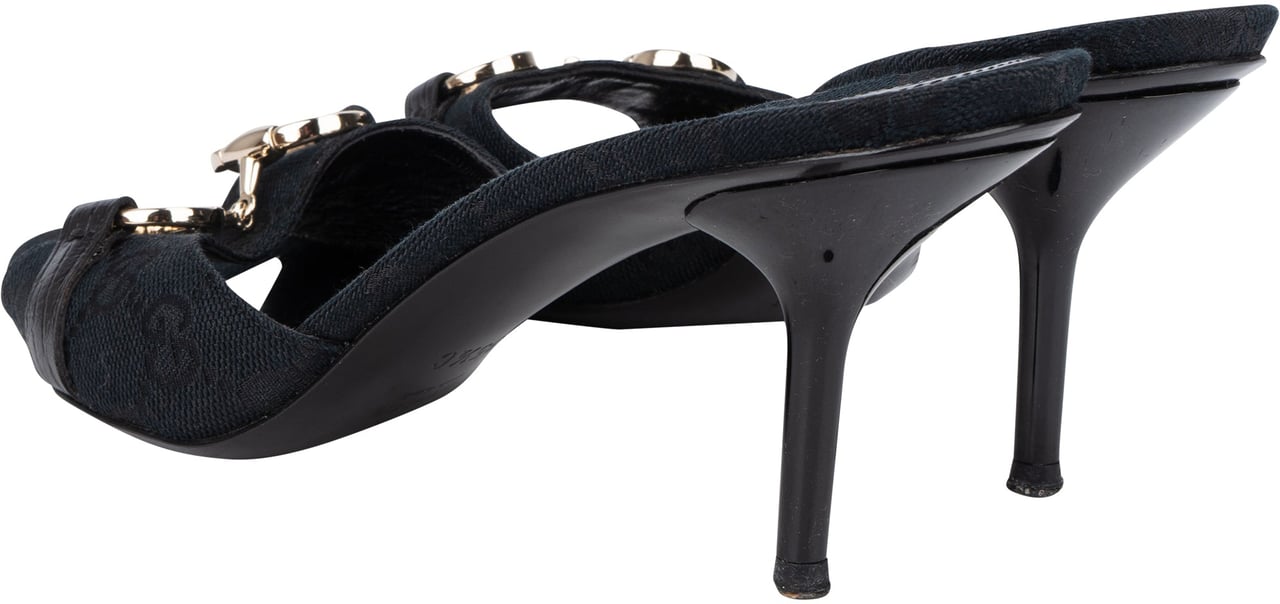 Gucci Gucci GG Monogram Horsebit Heels (35,5) Zwart
