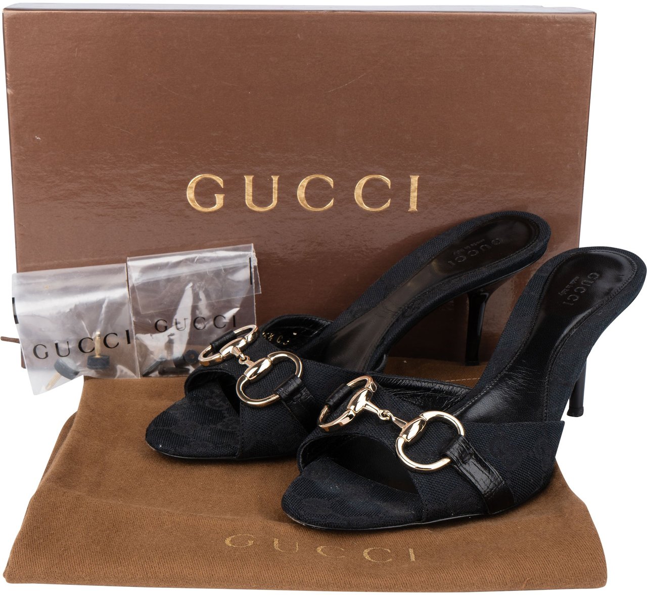 Gucci Gucci GG Monogram Horsebit Heels (35,5) Zwart