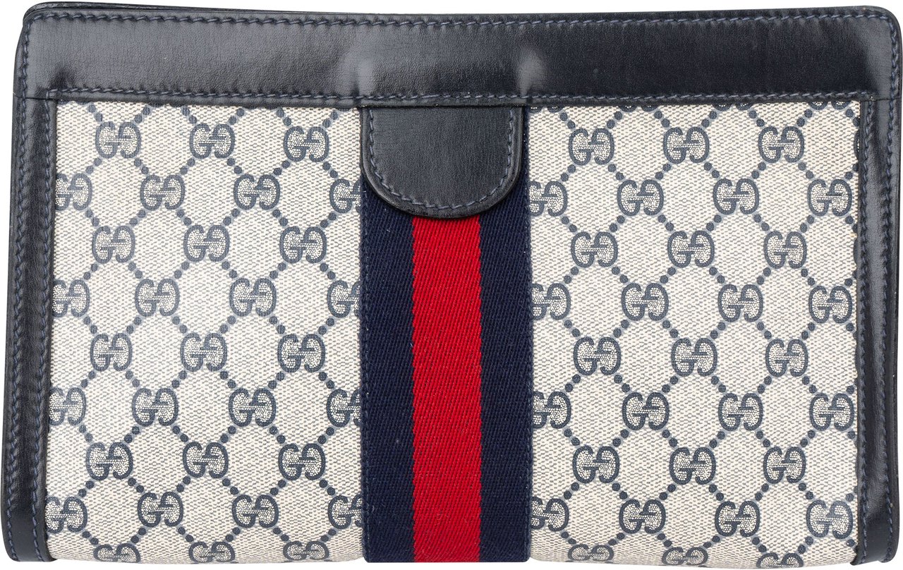Gucci GG Monogram Clutch Blauw