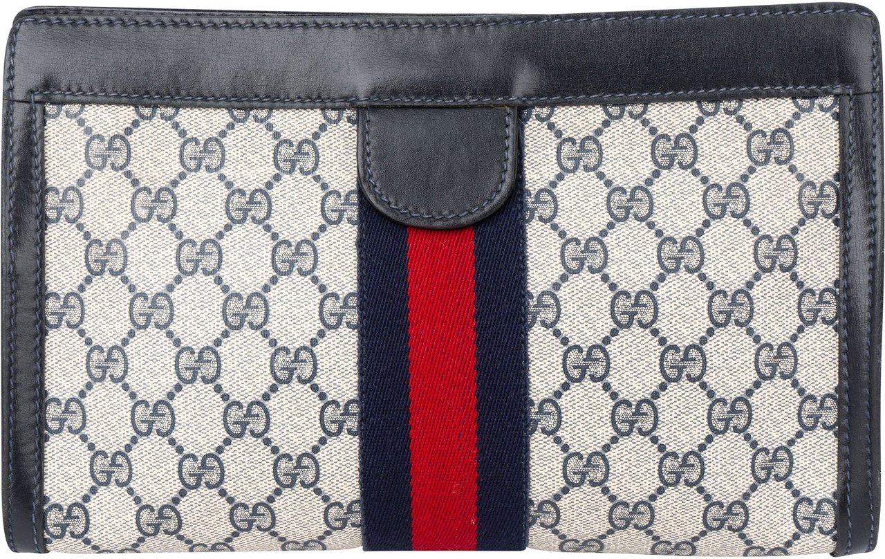 Gucci GG Monogram Clutch Blauw