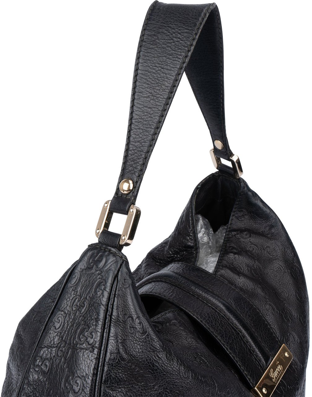 Gucci Gucci Lather GG Monogram Handbag Zwart