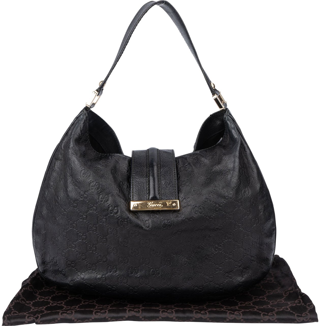 Gucci Gucci Lather GG Monogram Handbag Zwart