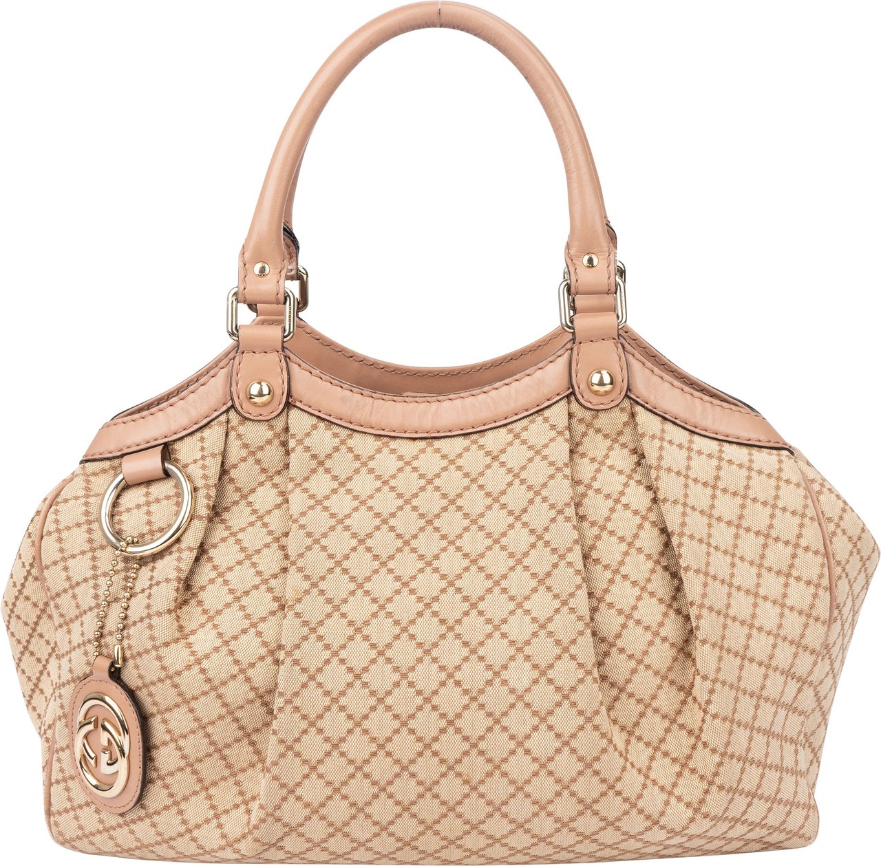 Gucci Gucci Diamante Monogram Sukey Handbag Beige