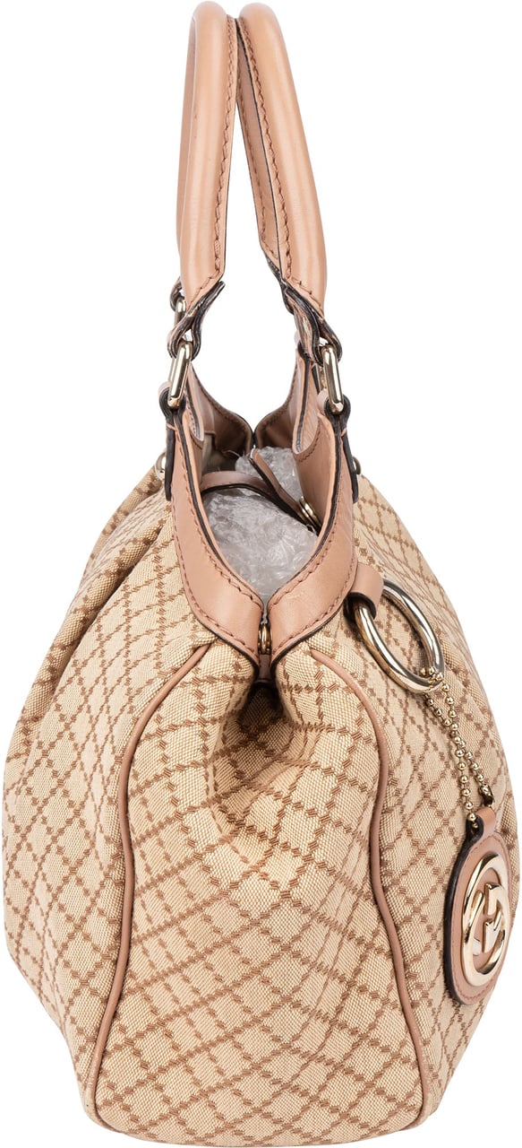 Gucci Gucci Diamante Monogram Sukey Handbag Beige