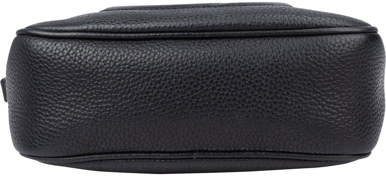 Gucci Gucci Black Leather GG Soho Crossbody Bag Zwart