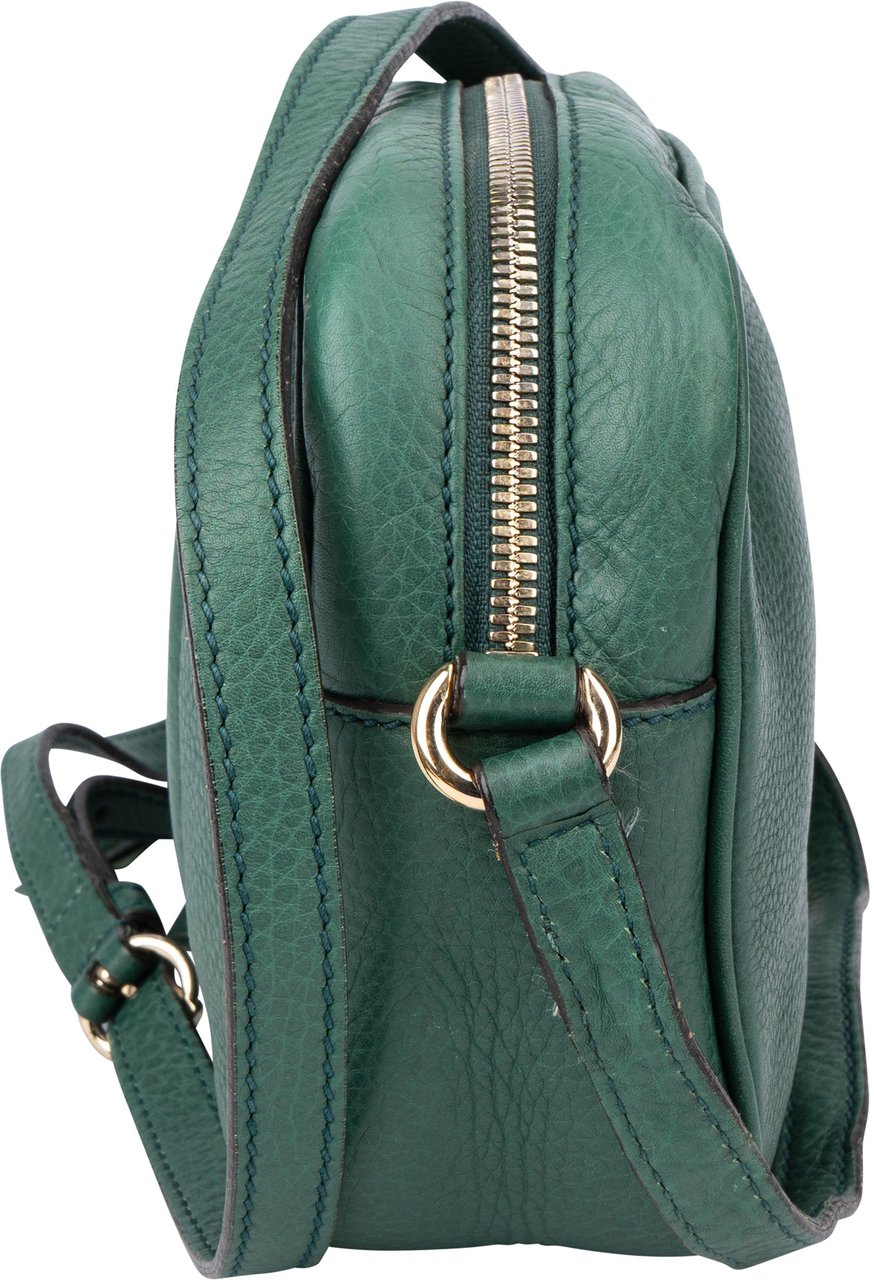 Gucci Gucci Green Leather GG Soho Crossbody Bag Groen