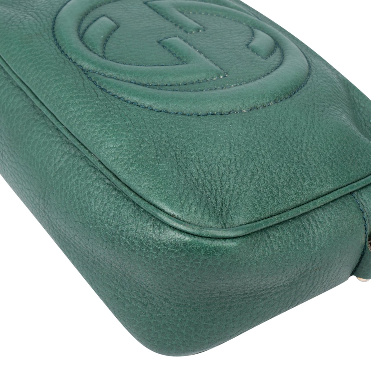 Gucci Gucci Green Leather GG Soho Crossbody Bag Groen