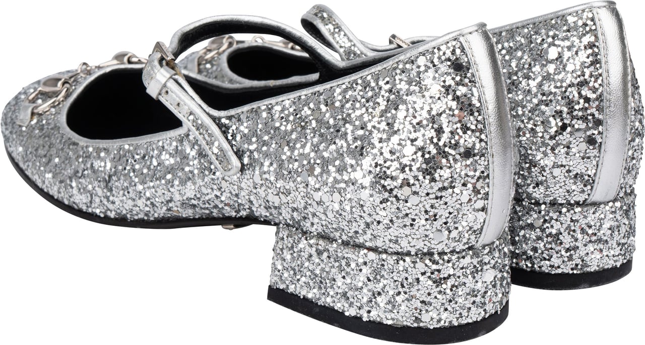 Gucci Gucci Glitter Horsebit Pumps (35,5) Zilver