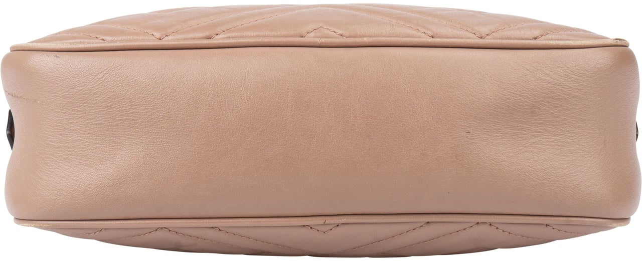 Gucci Gucci Quilted Leather Marmont GG Crossbody Bag Bruin