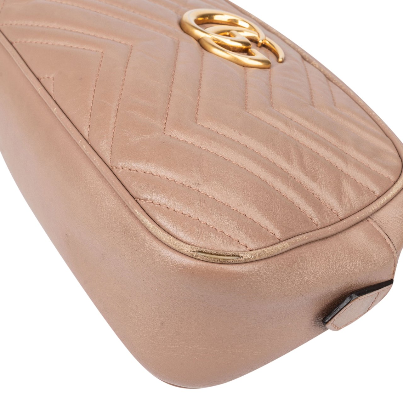 Gucci Gucci Quilted Leather Marmont GG Crossbody Bag Bruin