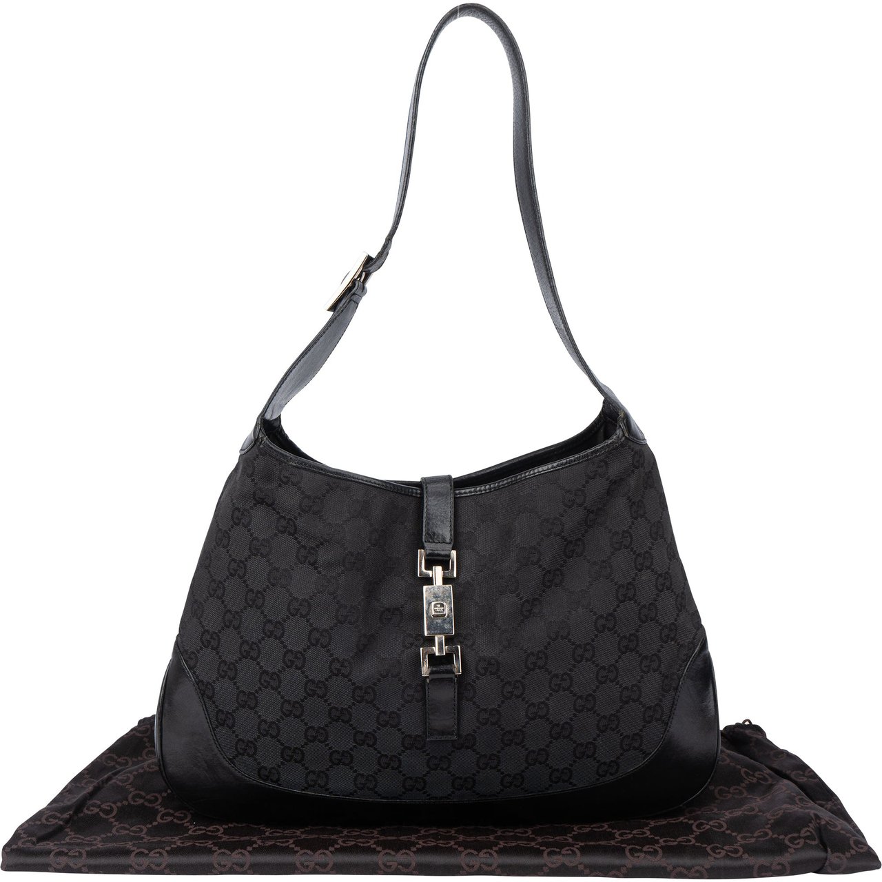 Gucci Gucci GG Monogram Jackie Shoulder Bag Zwart