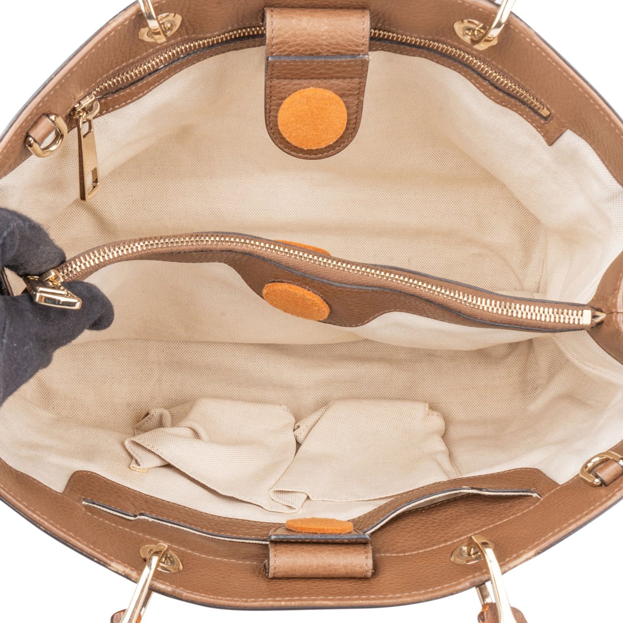 Gucci Gucci Brown Leather Bamboo Handbag Bruin