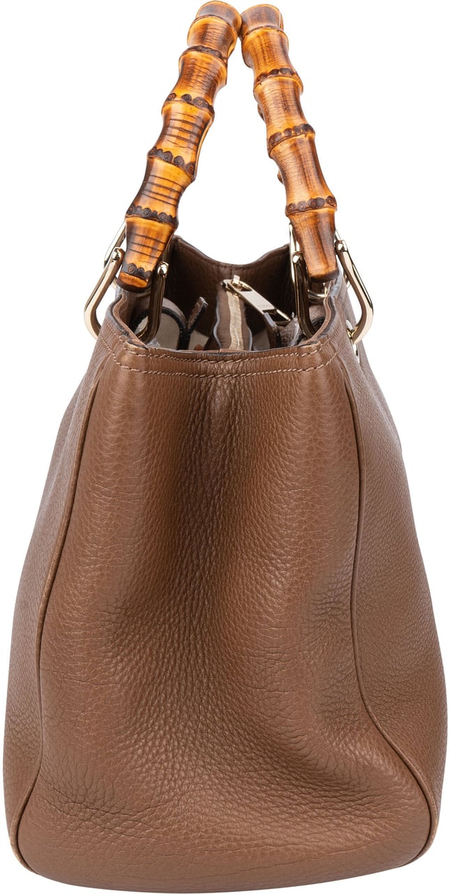 Gucci Gucci Brown Leather Bamboo Handbag Bruin