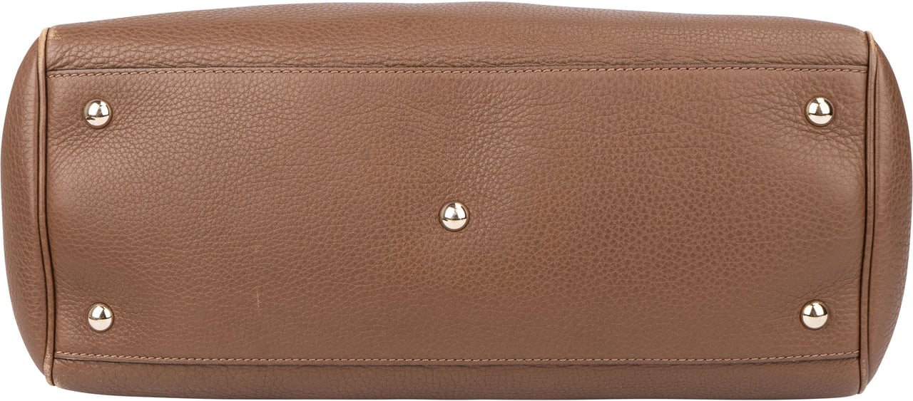 Gucci Gucci Brown Leather Bamboo Handbag Bruin