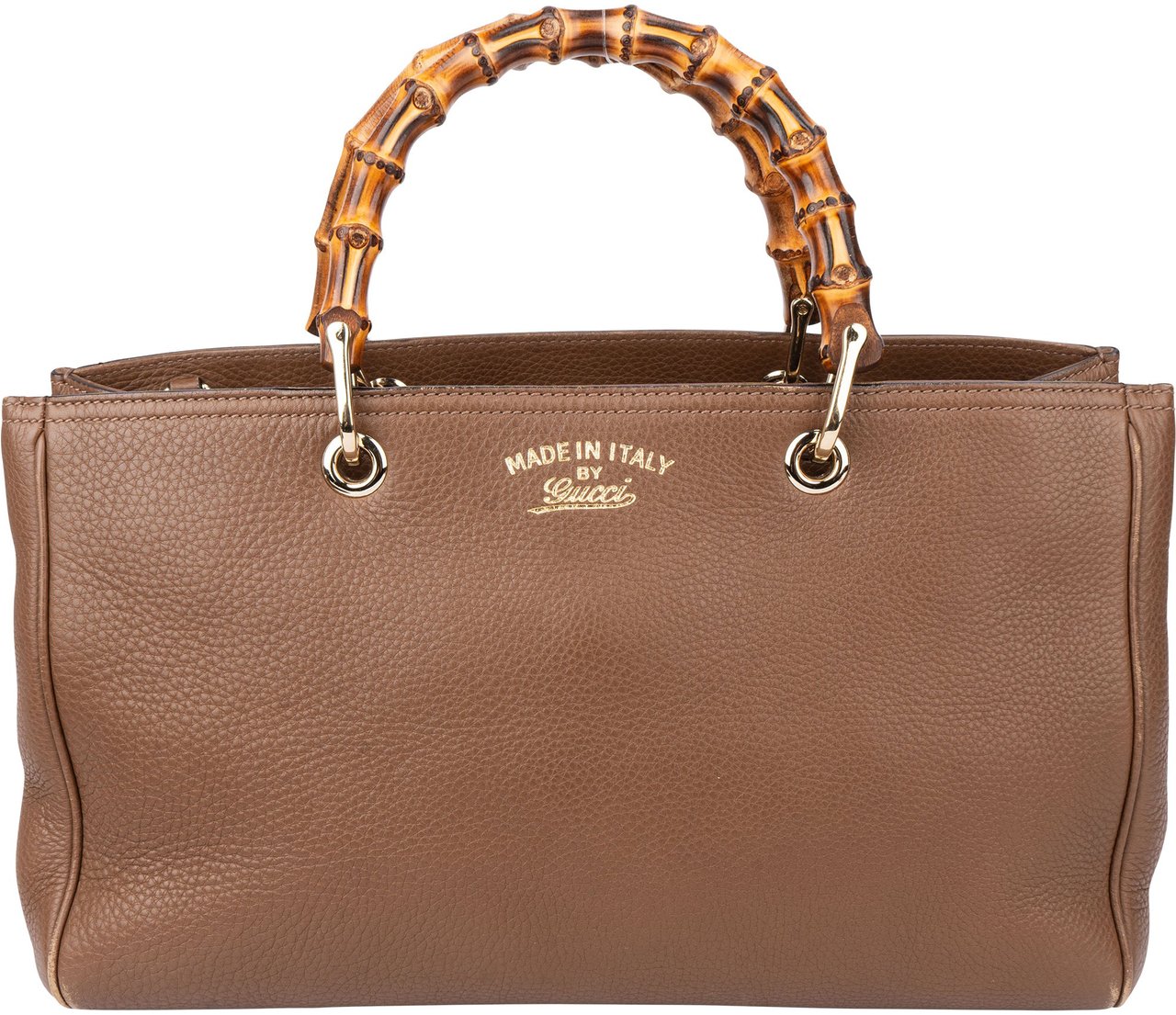 Gucci Gucci Brown Leather Bamboo Handbag Bruin