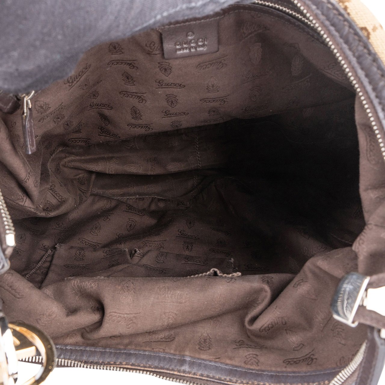 Gucci Gucci Monogram Twin GG Hobo Bag Bruin