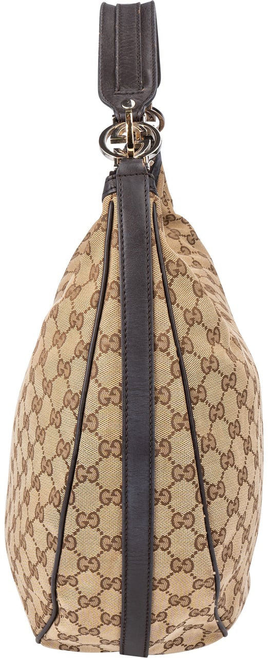Gucci Gucci Monogram Twin GG Hobo Bag Bruin