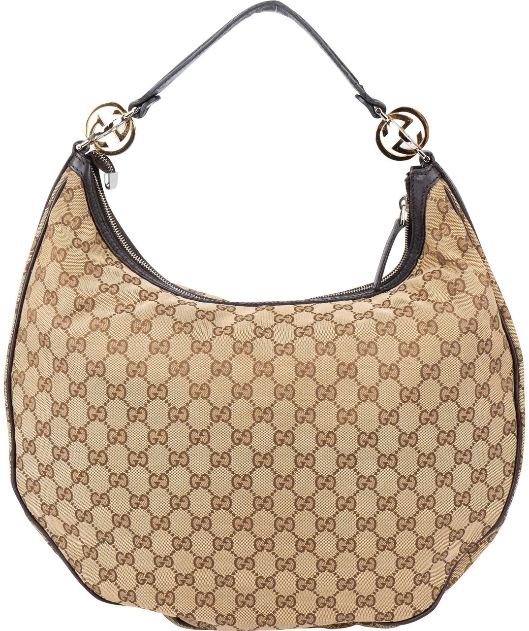 Gucci Gucci Monogram Twin GG Hobo Bag Bruin