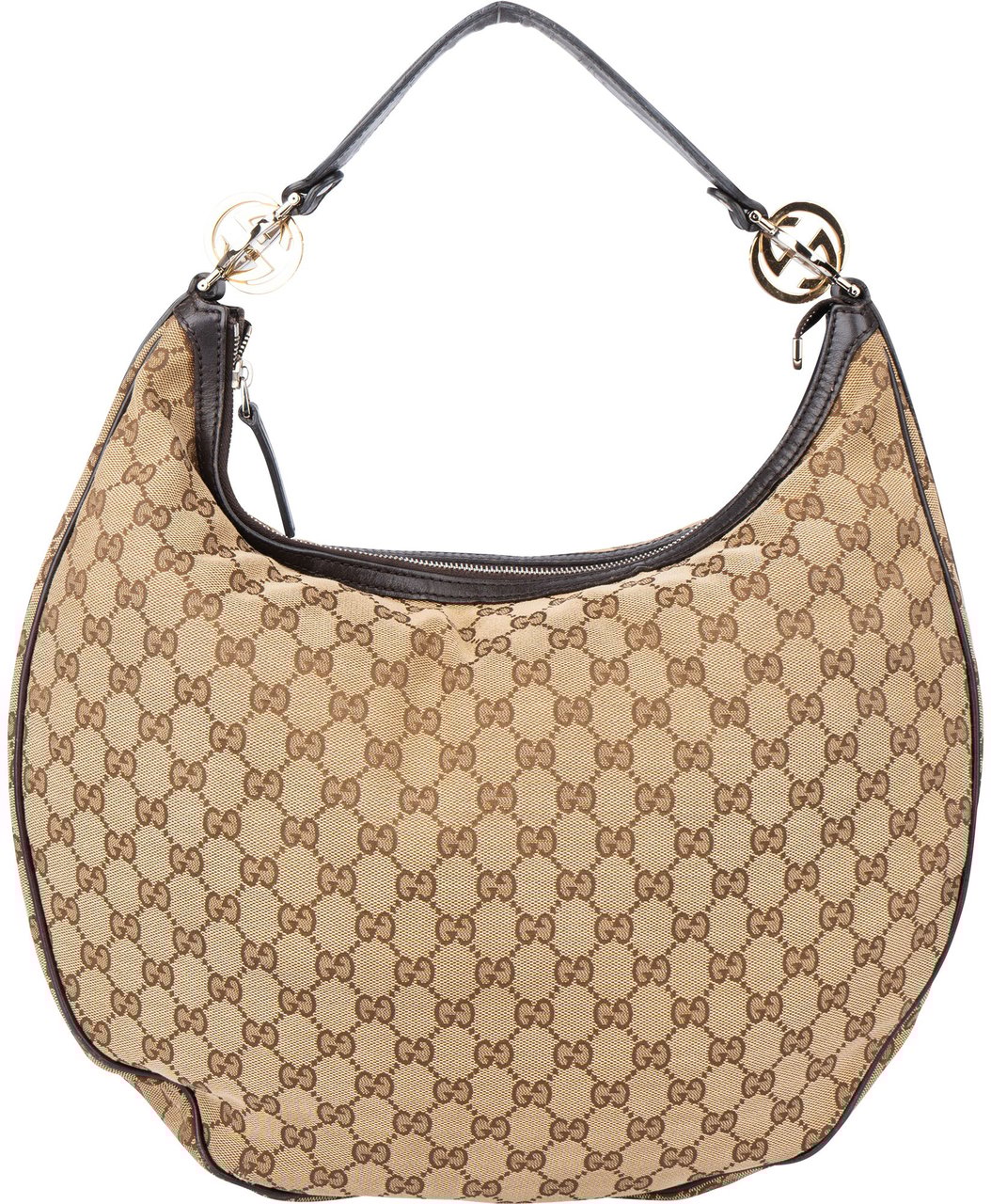 Gucci Gucci Monogram Twin GG Hobo Bag Bruin