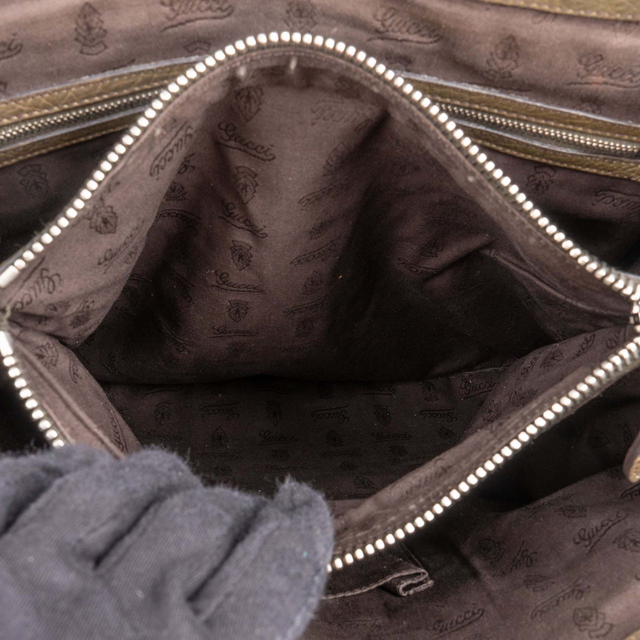 Gucci Gucci GG Monogram Bamboo Handbag Bruin