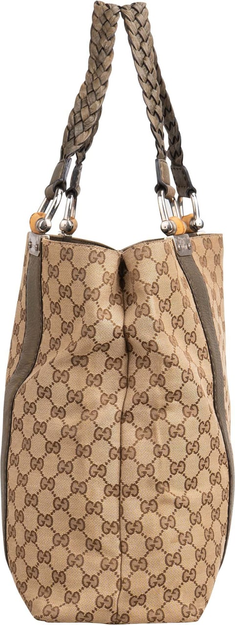 Gucci Gucci GG Monogram Bamboo Handbag Bruin