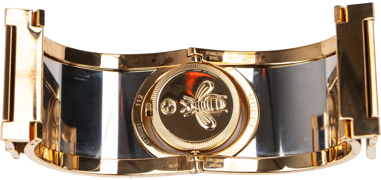 Gucci Gold Tone Floral 112 Women Watch Divers