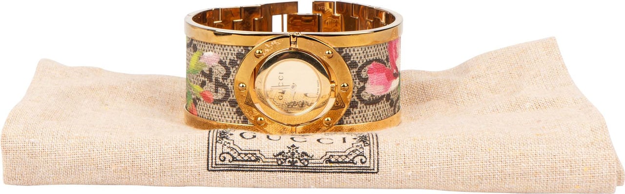 Gucci Gucci Gold Tone Floral 112 Women Watch Goud