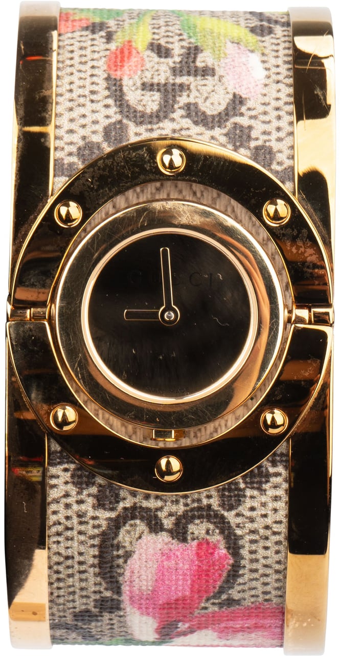 Gucci Gold Tone Floral 112 Women Watch Divers