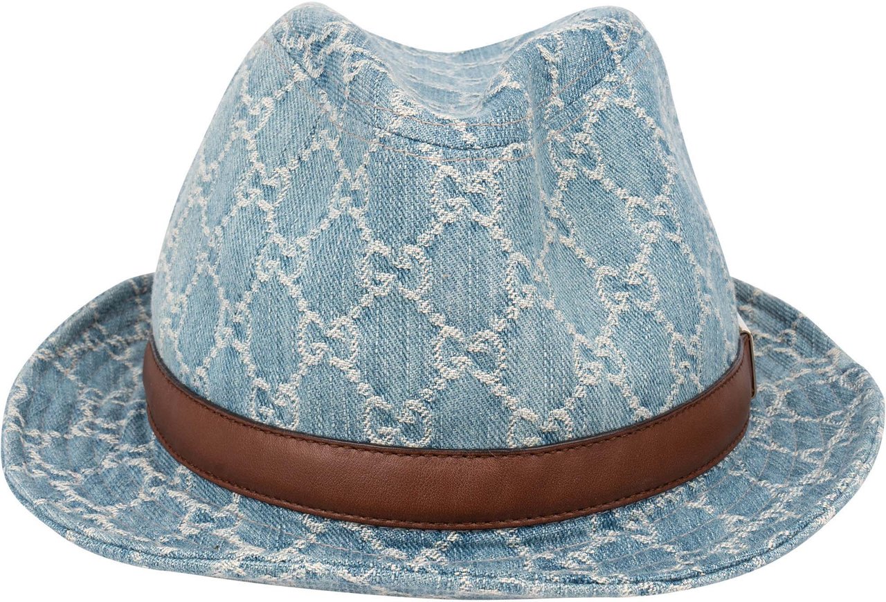 Gucci Gucci Denim Monogram Hat Blauw