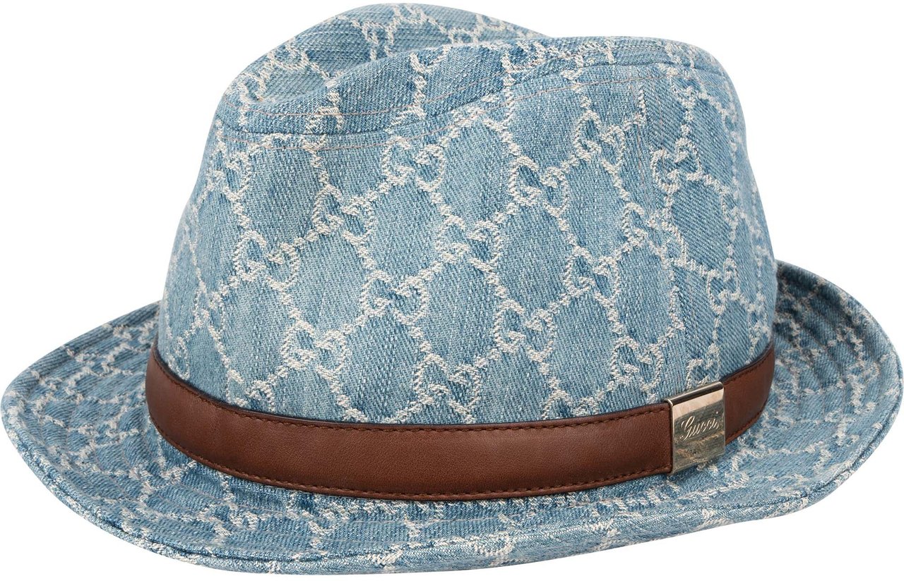 Gucci Gucci Denim Monogram Hat Blauw