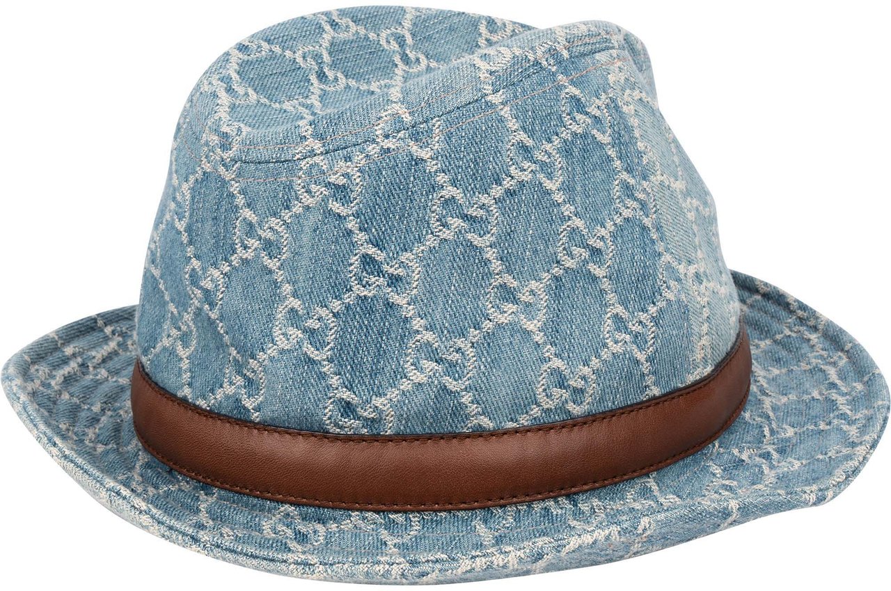 Gucci Gucci Denim Monogram Hat Blauw