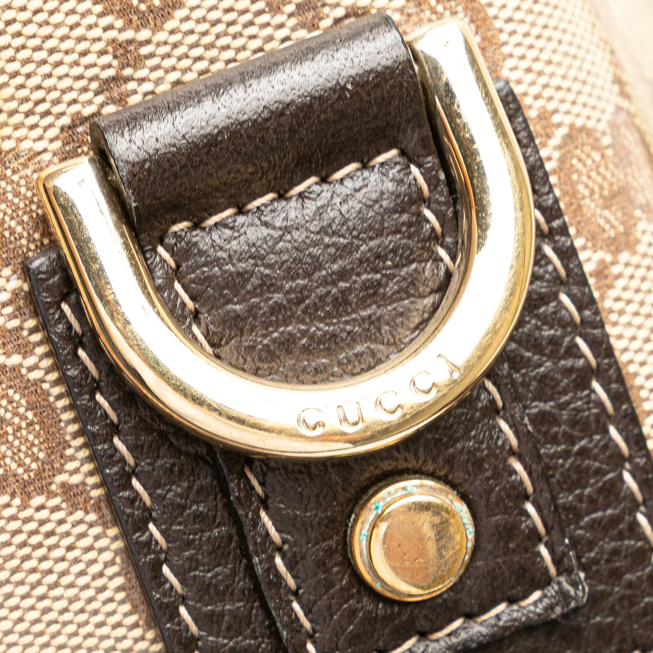 Gucci GG Crystal Abbey D Ring Tote Bruin