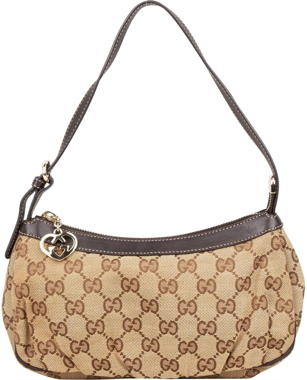 Gucci Gucci GG Monogram Heart Handbag Bruin