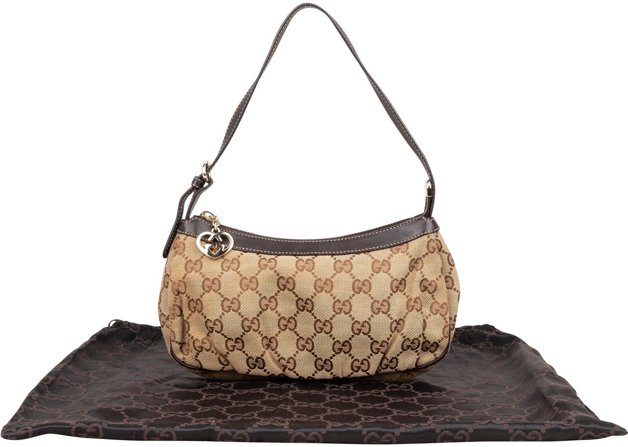 Gucci Gucci GG Monogram Heart Handbag Bruin
