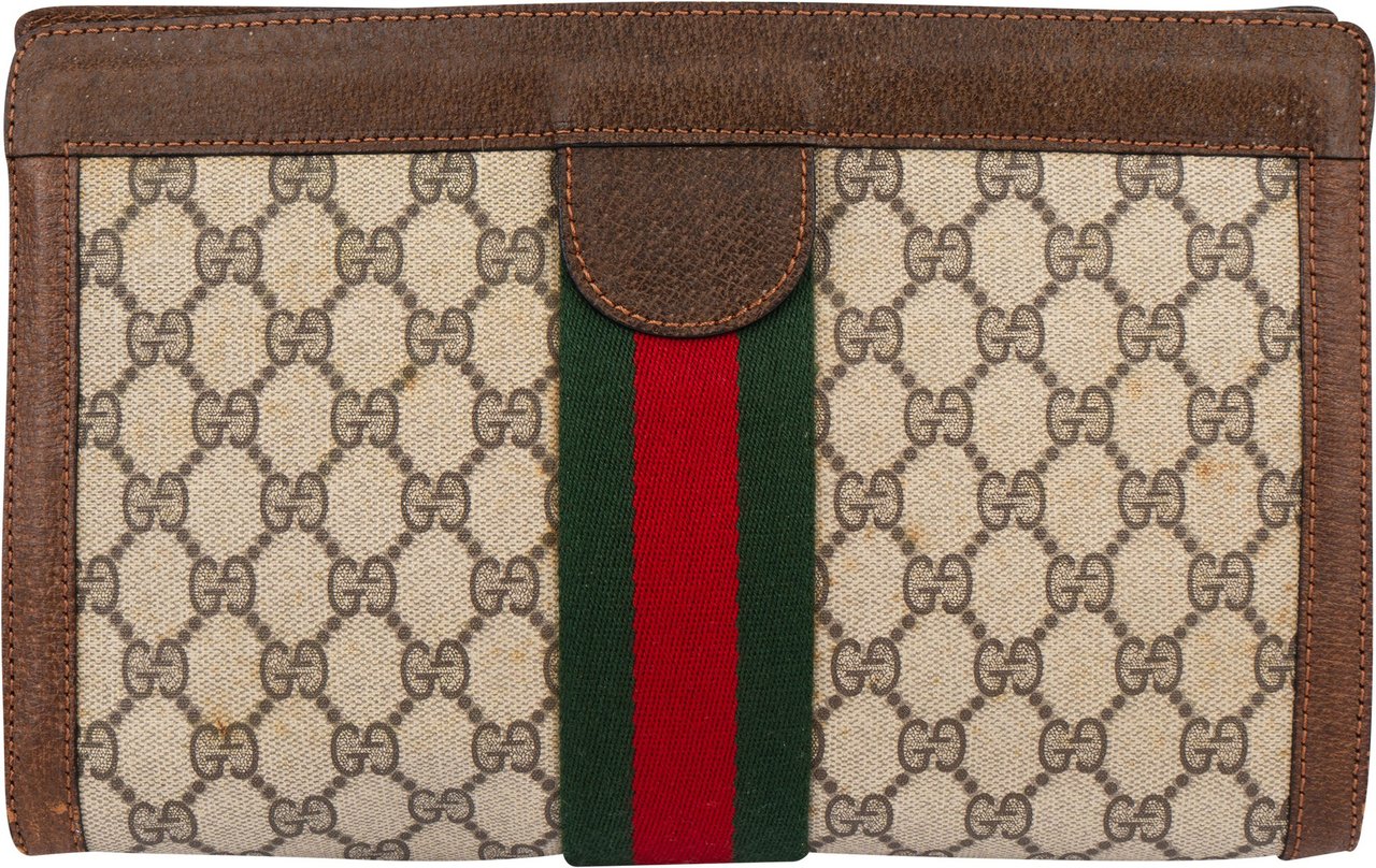 Gucci Gucci GG Monogram Clutch Bruin