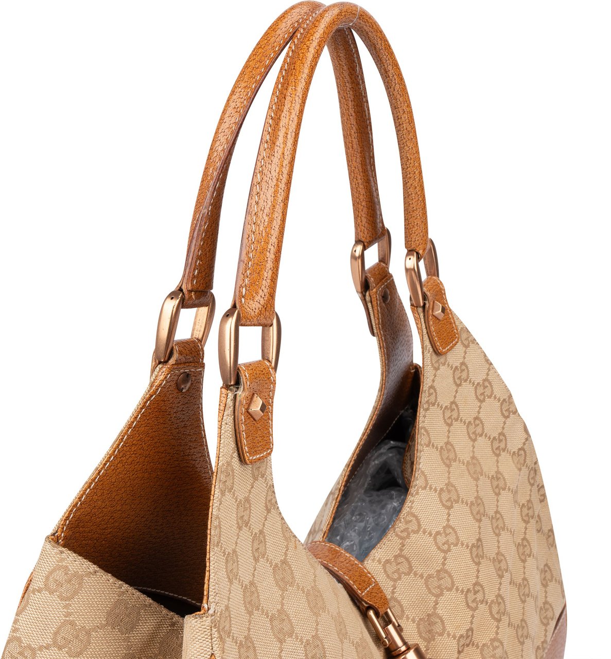 Gucci Gucci GG Monogram Jackie Handbag Bruin