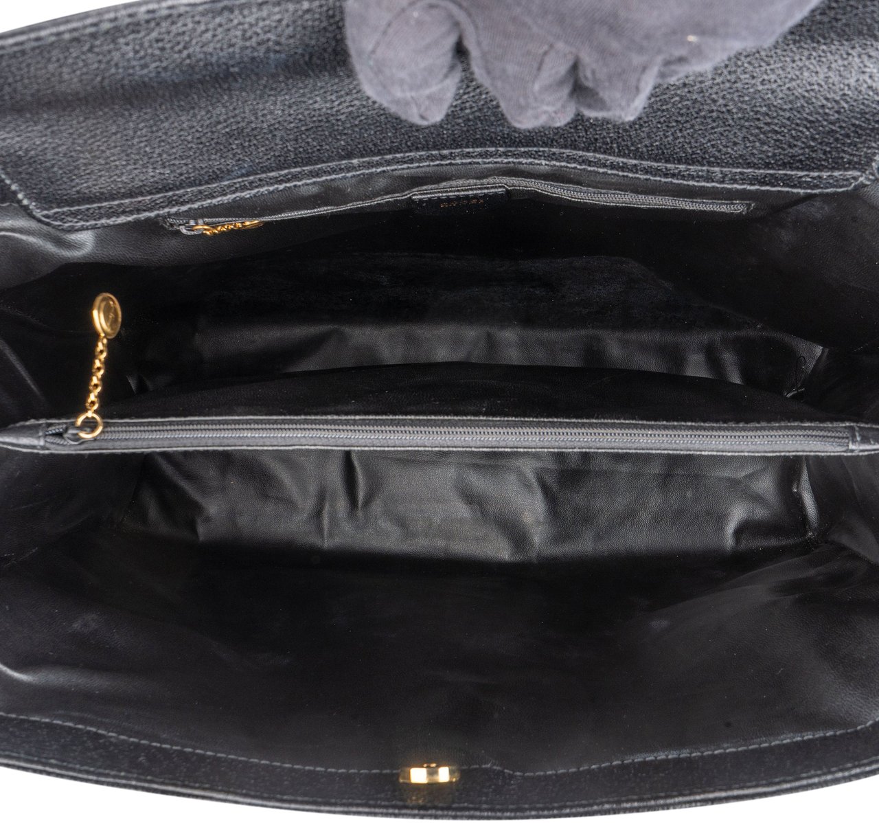 Gucci Black Suede Bamboo Handbag Zwart