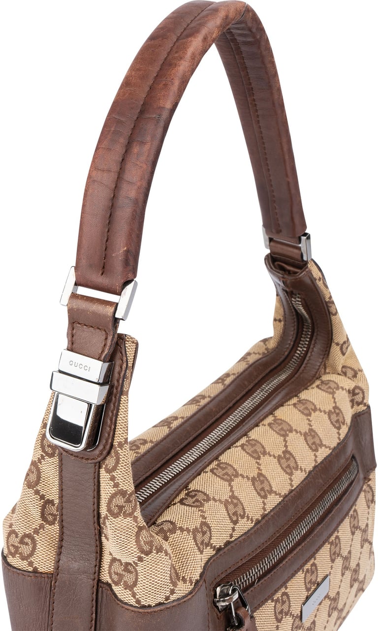 Gucci Gucci GG Monogram Clip Shoulder Bag Bruin