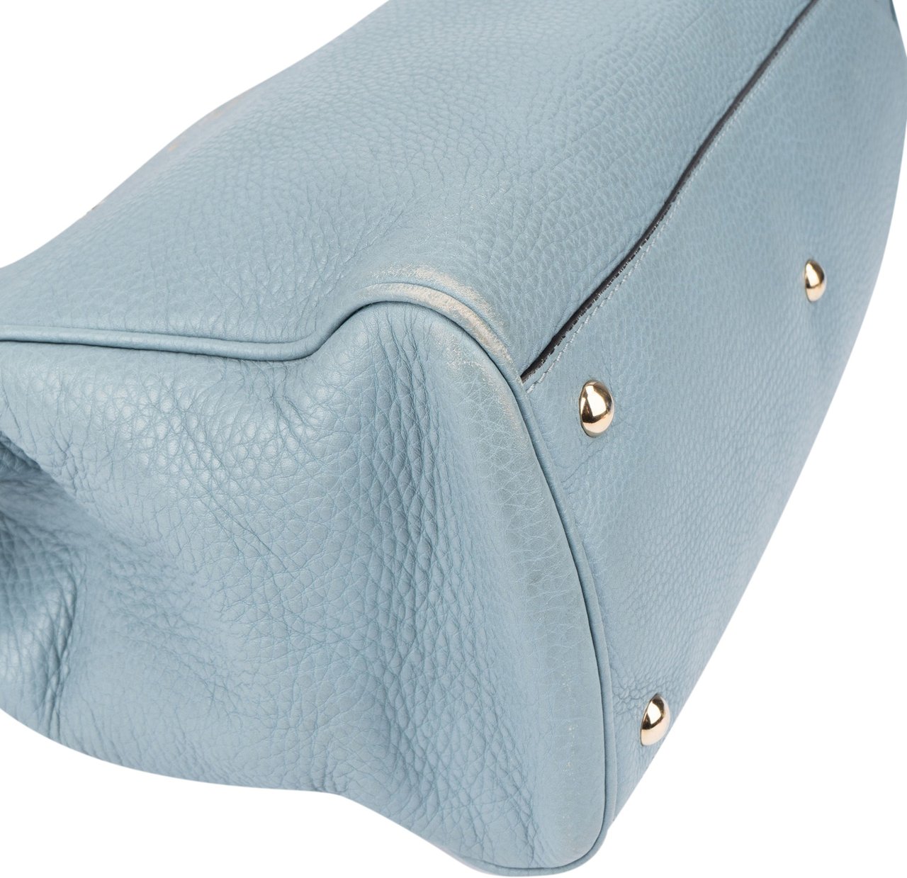 Gucci Gucci Limited Blue Leather Bamboo Handbag Blauw