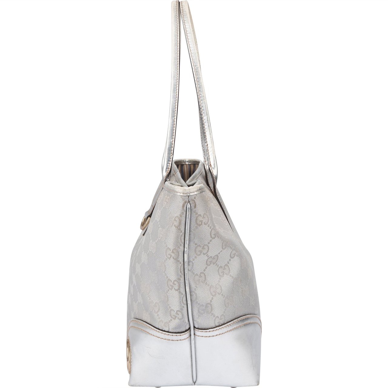 Gucci Gucci Silver GG Monogram Abbey Handbag Zilver