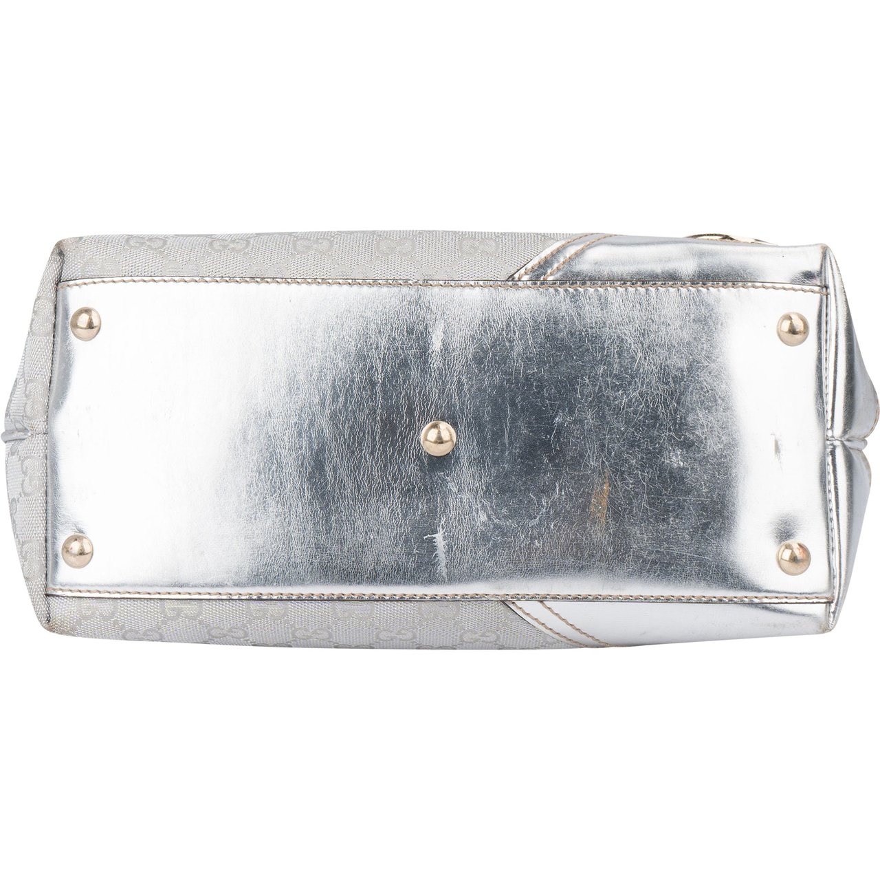 Gucci Gucci Silver GG Monogram Abbey Handbag Zilver