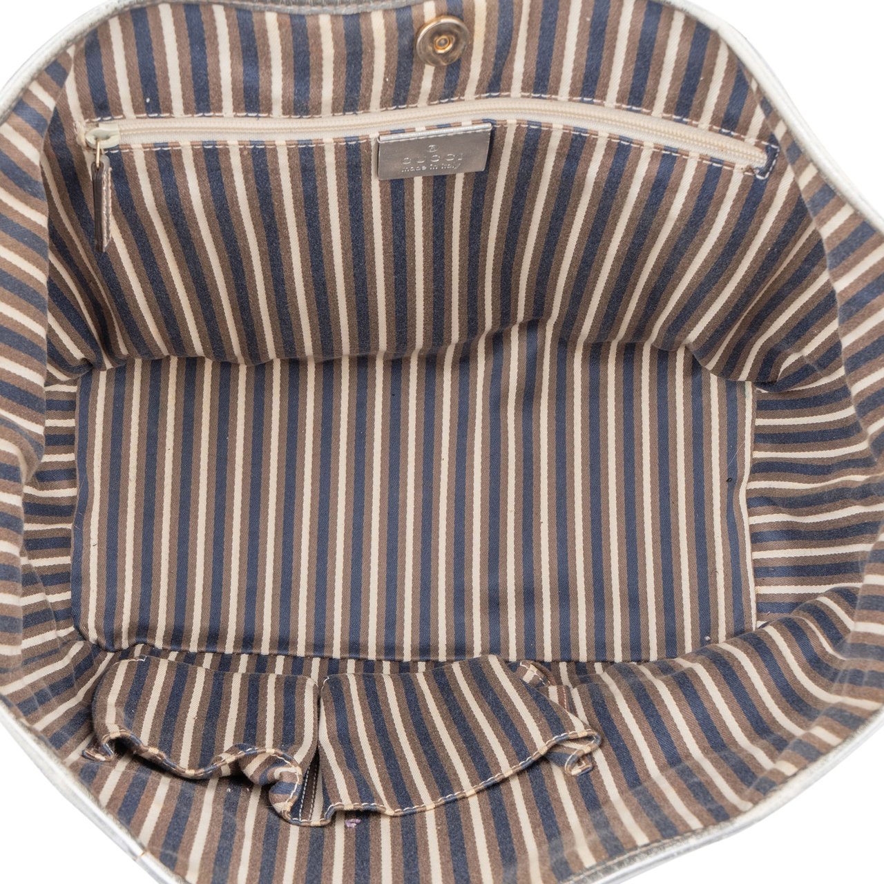 Gucci Gucci Silver GG Monogram Abbey Handbag Zilver