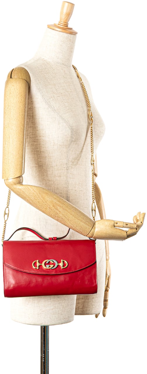 Gucci Small Leather Zumi Satchel Rood