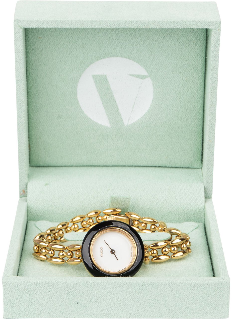 Gucci Gucci Gold Tone White Dial 11/12.2 Women Watch Goud