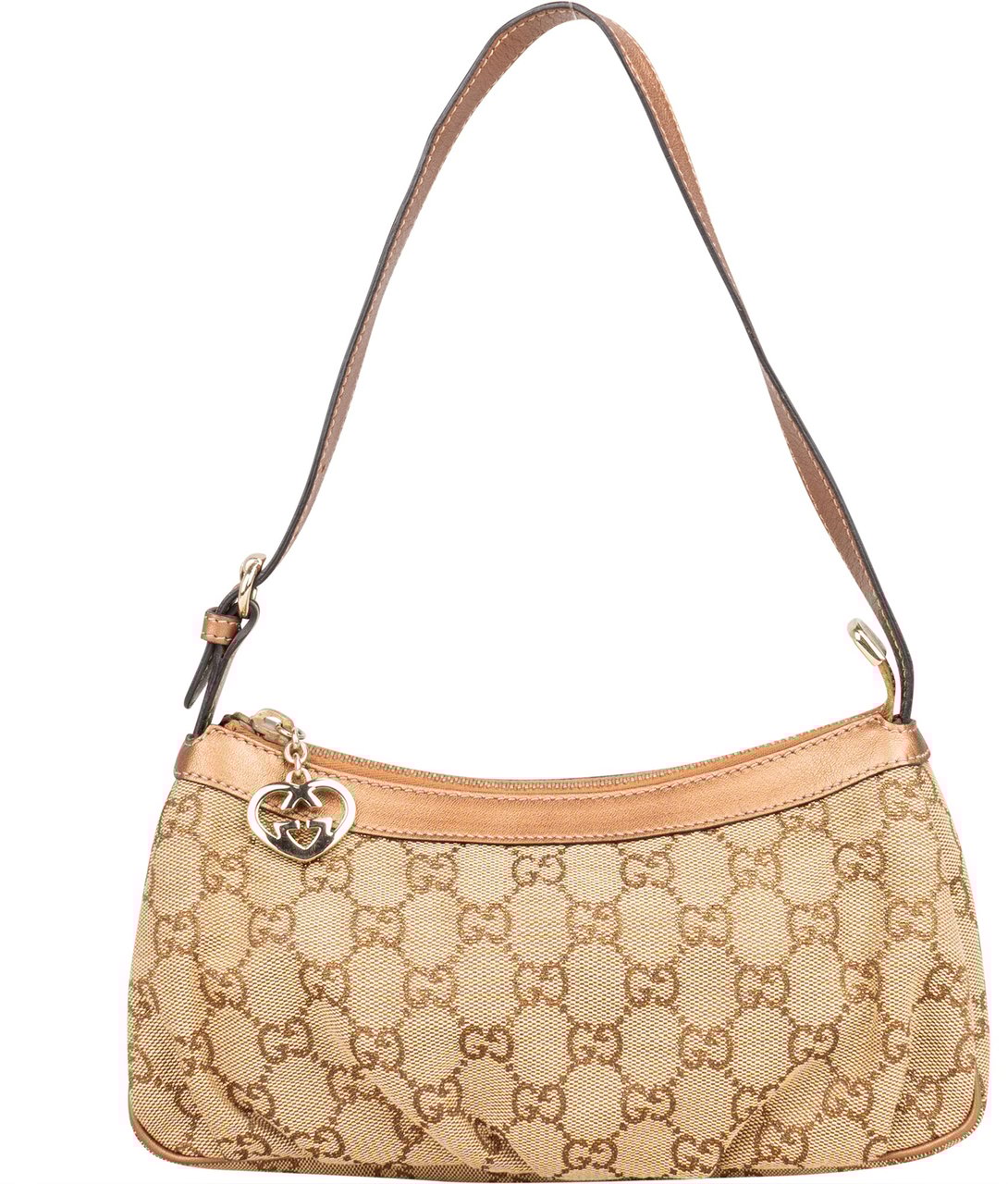 Gucci Gucci GG Monogram Mini Heart Shoulder Bag Bruin