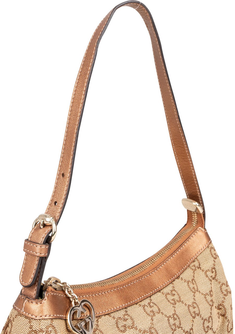 Gucci Gucci GG Monogram Mini Heart Shoulder Bag Bruin