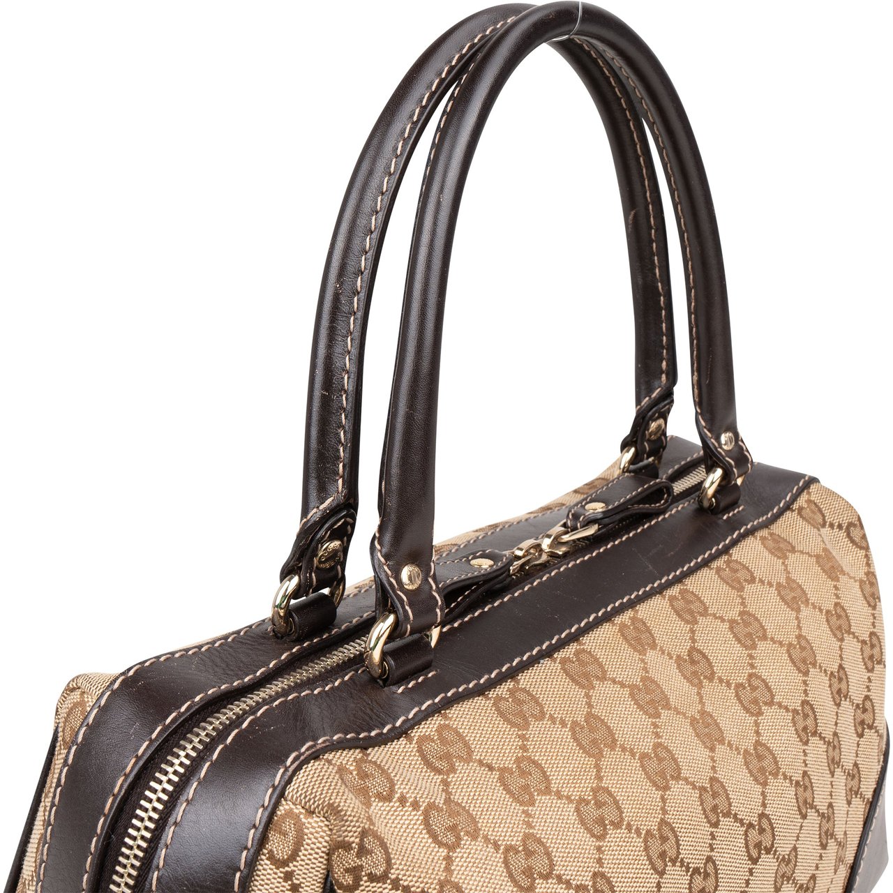 Gucci Gucci GG Monogram Heart Britt Handbag Bruin