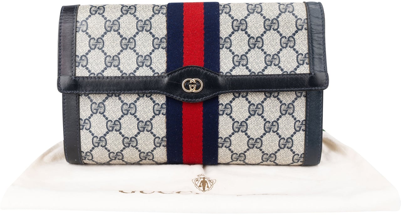 Gucci Gucci GG Monogram Vintage Clutch Blauw